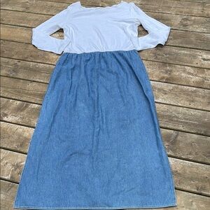 Vintage Nina Piccalino white and blue Dress size 16** (fits size L)
